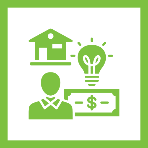 Green icon with an exclamation mark inside a speech bubble.