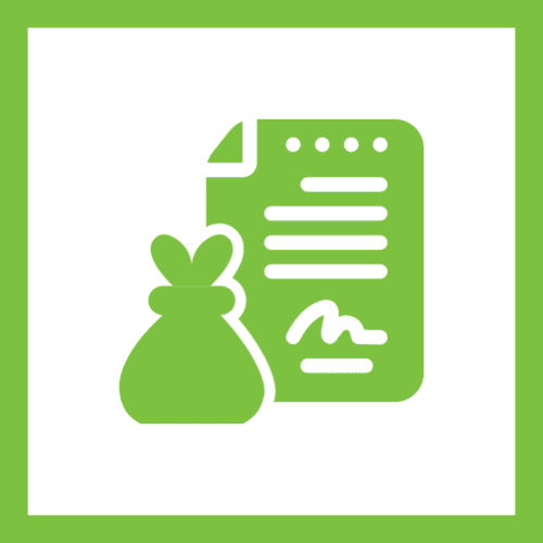 Green icon with a laptop, speech bubble, and calendar symbols.